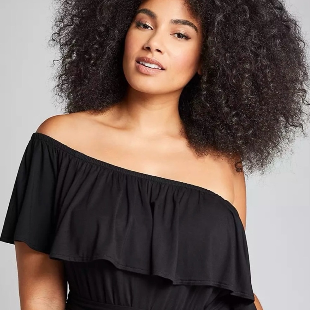 Lane Bryant Black Off-Shoulder Maxi Dress